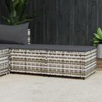 vidaXL Voetensteunen 2 st met kussens poly rattan grijs, Tuin en Terras, Verzenden, Nieuw, Rotan