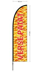 Beachvlag Patat ontwerp 1 doek 60x240cm, hoogte zonder voet, Diversen, Vlaggen en Wimpels, Nieuw