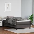 vidaXL Boxspring bed kunstleer grijs 100x200 cm, Huis en Inrichting, Overige materialen, 100 cm, Eenpersoons, Verzenden