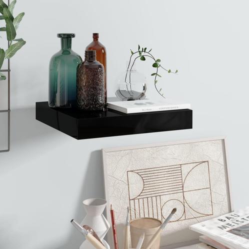 vidaXL Wandschap zwevend 23x23,5x3,8 cm MDF hoogglans zwart, Huis en Inrichting, Woonaccessoires | Wandplanken en Boekenplanken