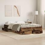vidaXL Bedframe met lade met opslag Oud Hout 120 x 190 cm, Verzenden, Nieuw, Bruin, Hout