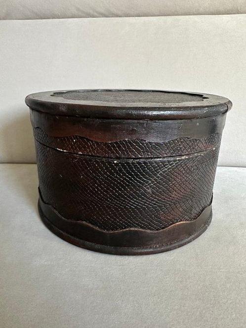 Doos - Hout, Leder - Prachtige colbertdoos, Antiek en Kunst, Curiosa en Brocante