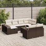 vidaXL 11-delige Loungeset met kussens poly rattan bruin, Meer dan 8 zitplaatsen, Nieuw, Loungeset, Verzenden