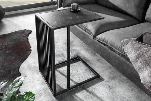 Design bijzettafel ARCHITECTURE 65cm zwart marmer - 43275, Huis en Inrichting, Tafels | Sidetables, Ophalen of Verzenden