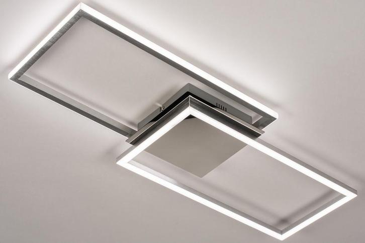 Rietveld Plafondlampen - Aluminium, Chroom - Geschuurd Alumi, Huis en Inrichting, Lampen | Plafondlampen, Verzenden