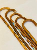 Badge B Wandelstok (5) - Hout, Emaille, Metaal, Messing -, Antiek en Kunst, Curiosa en Brocante