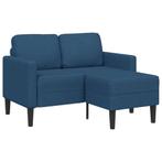vidaXL 2-zitsbank met ligstoel L-vormig 125 cm stof blauw, Verzenden, Nieuw, Tweepersoons, Stof