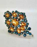 Broche - 18 karaat Geel goud - citrienkwarts en topaas, Sieraden, Tassen en Uiterlijk, Antieke sieraden