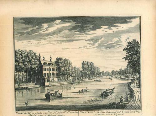 Zicht op Breukelen, Antiek en Kunst, Kunst | Etsen en Gravures