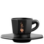 Bialetti Espresso Kop en Schotel Mat Zwart set 4 stuks, Ophalen of Verzenden, Nieuw