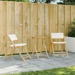vidaXL Bistrostoelen 2 st inklapbaar met kussens bamboe, Tuin en Terras, Tuinstoelen, Verzenden, Nieuw, Hout