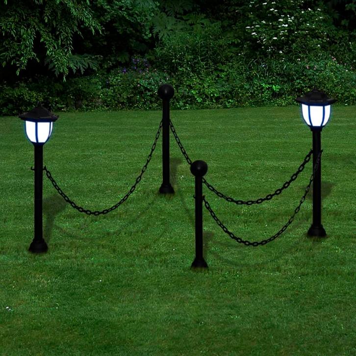 vidaXL Hekwerk met 2 solarlampen, Tuin en Terras, Buitenverlichting, Nieuw, Kunststof, Zonne-energie, Verzenden