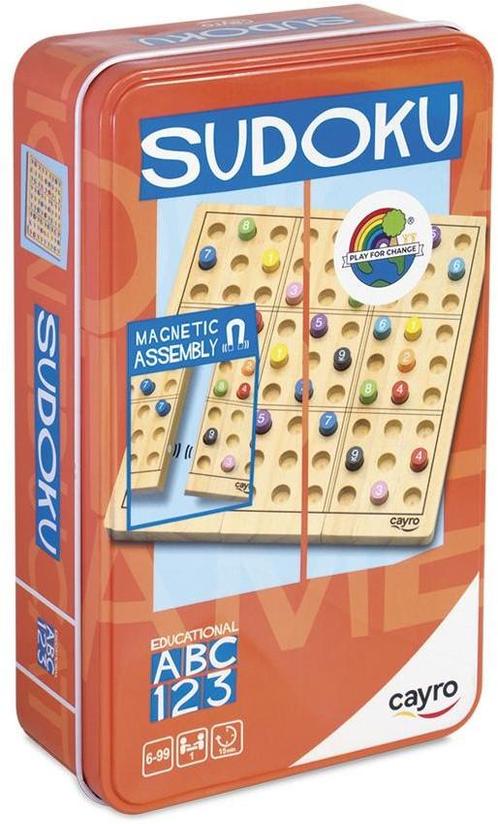 Sudoku Metal Box (Houten Spel) | Cayro - Gezelschapsspellen, Hobby en Vrije tijd, Gezelschapsspellen | Bordspellen, Nieuw, Verzenden