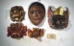 Set van 5 houten maskers - Indonesie & Sri Lanka - Eind 20e, Antiek en Kunst