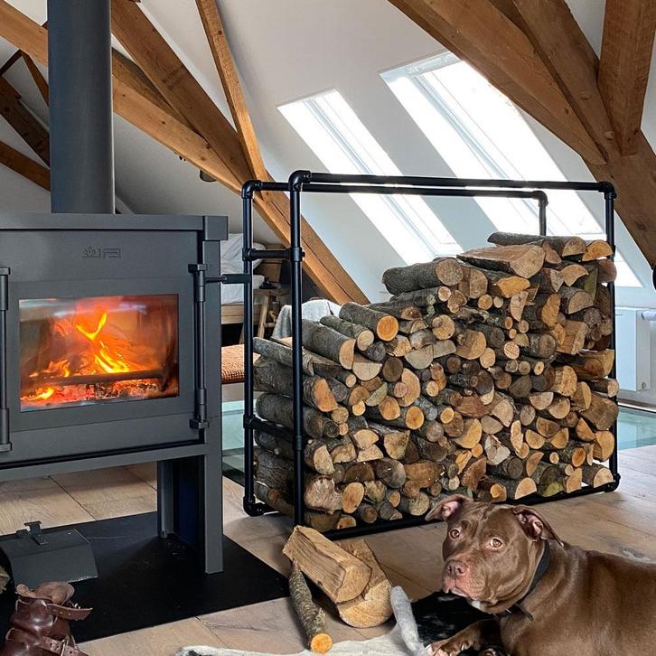 Haardhout opslag | Maatwerk | Staal | Zwart | Corten | DIY, Tuin en Terras, Haardhout, Ophalen of Verzenden