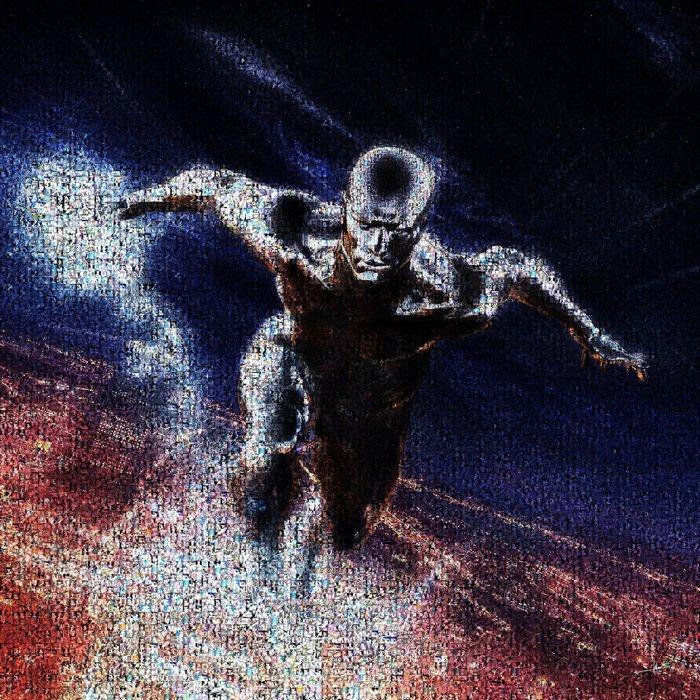 David Law - Crypto Silver Surfer VII - Format XL 60x60, Antiek en Kunst, Kunst | Designobjecten