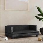 vidaXL Hondenmand 80x45x30 cm fluweel zwart, Dieren en Toebehoren, Honden-accessoires, Verzenden, Nieuw