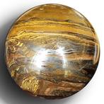 Gepolijste bol Tijgeroog - Hoogte: 98 mm - Breedte: 98 mm-, Verzamelen, Mineralen en Fossielen