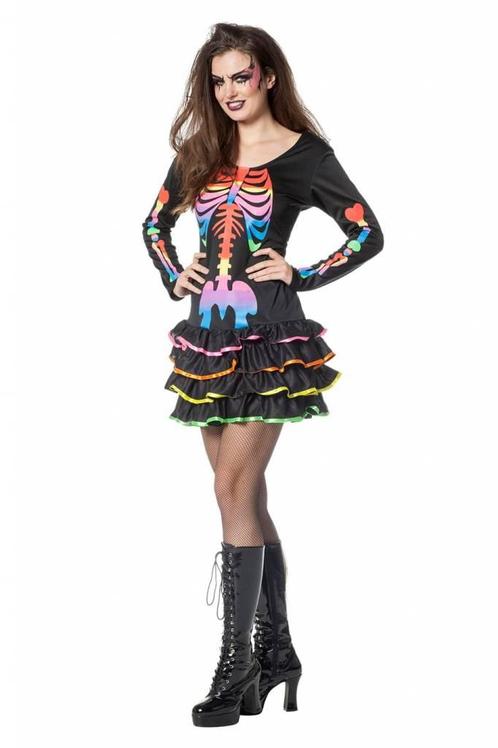 Rainbow skelettenjurk, Kleding | Dames, Carnavalskleding en Feestkleding, Nieuw, Ophalen of Verzenden