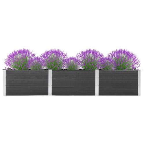 vidaXL Plantenbak verhoogd 300x50x54 cm HKC grijs, Tuin en Terras, Bloembakken en Plantenbakken, 100 cm of meer, Nieuw, Hout, 30 tot 60 cm