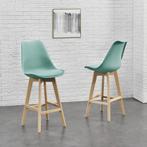 Barkruk set van 4 kunstleer en beuken 105x48x58 cm mint, Huis en Inrichting, Stoelen, Verzenden, Nieuw