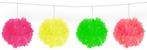 Meerkleurige Neon slinger pompom - 3 meter, Ophalen of Verzenden, Nieuw