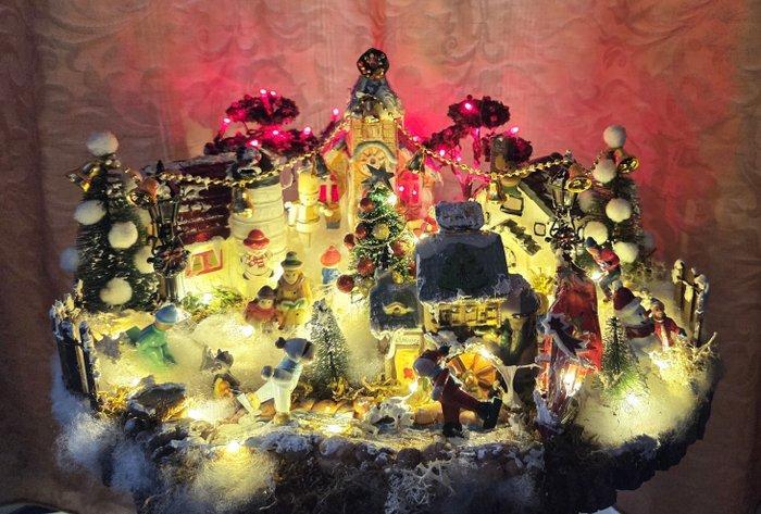 Kerstdecoratie - Volledig ingericht kerstdorp tafereel met, Diversen, Kerst