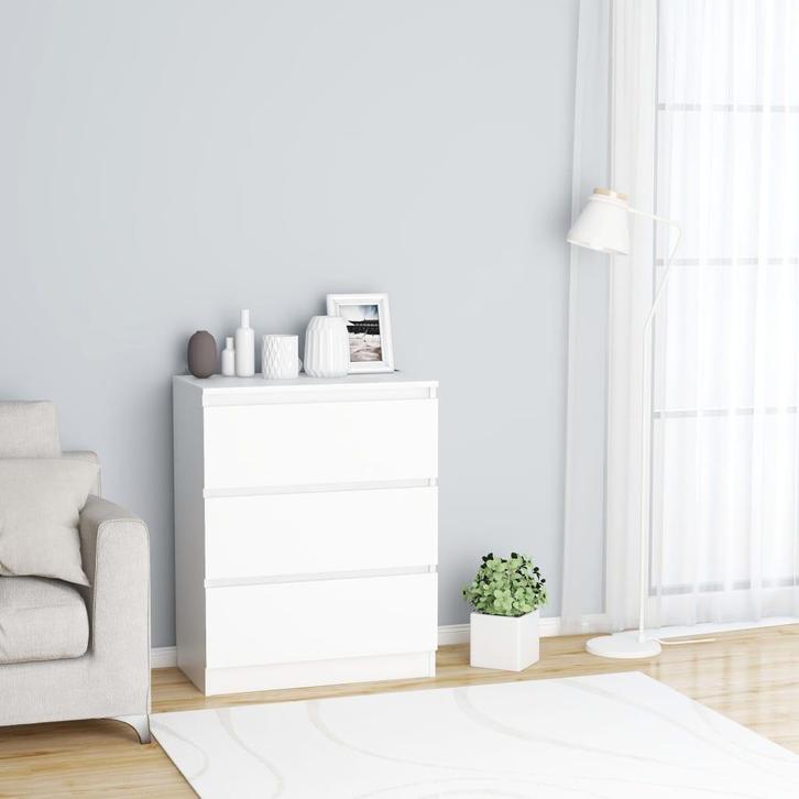 vidaXL Dressoir 60x35x76 cm bewerkt hout wit, Huis en Inrichting, Kasten | Dressoirs, 25 tot 50 cm, Nieuw, 50 tot 100 cm, Overige houtsoorten