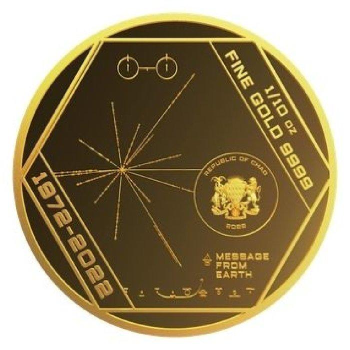 Tsjaad. 2022 1/10 oz 5000 Francs Chad Pioneer Plaque 9999, Postzegels en Munten, Edelmetalen en Baren