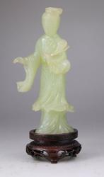 Statue Chine Sculpture Kwanyin Chinese Carving Serpentine, Antiek en Kunst