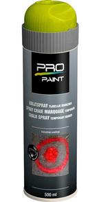 Pro paint krijtspray tijdelijke markering 500 ml, geel, Verzenden, Nieuw