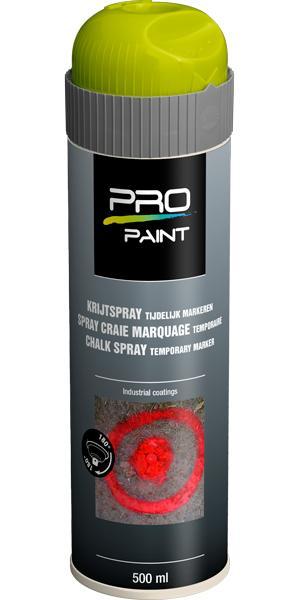 Pro paint krijtspray tijdelijke markering 500 ml, geel, Doe-het-zelf en Verbouw, Verf, Beits en Lak, Nieuw, Verzenden