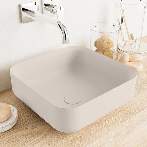 MONDIAZ BINX Waskom solid surface 36cm kleur Linen / Linen, Doe-het-zelf en Verbouw, Sanitair, Overige typen, Nieuw, Ophalen of Verzenden
