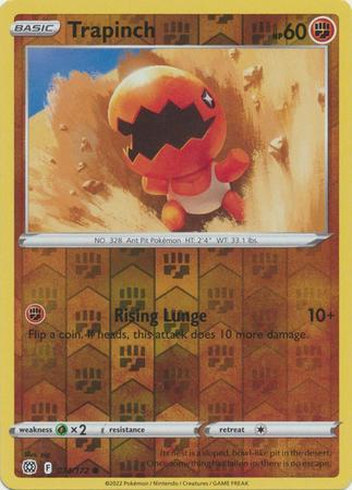 Trapinch 074/172 reverse holo Brilliant Stars, Hobby en Vrije tijd, Verzamelkaartspellen | Pokémon, Losse kaart, Nieuw, Foil, Ophalen of Verzenden
