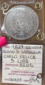 Italië, Savoye Carlo Felice. 5 Lire 1827 Genova