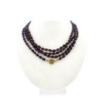 Glaskralen ketting/sautoir met gouden slot, Sieraden, Tassen en Uiterlijk, Kettingen, Ophalen of Verzenden, Gebruikt, Overige kleuren