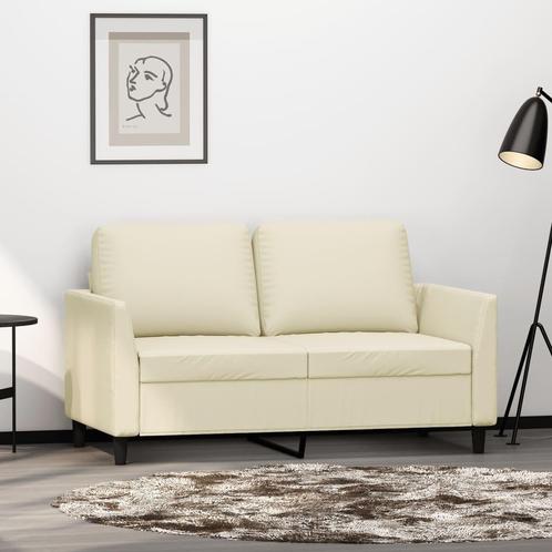 vidaXL Tweezitsbank 120 cm kunstleer crèmekleurig, Huis en Inrichting, Banken | Bankstellen, Nieuw, Minder dan 150 cm, Leer, Tweepersoons