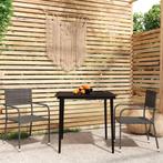 vidaXL 3-delige Tuinset grijs, Tuin en Terras, 2 zitplaatsen, Nieuw, Tuinset, Verzenden