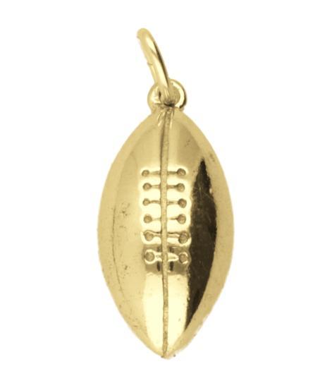 Gouden Rugby bal half ketting hanger, Sieraden, Tassen en Uiterlijk, Kettinghangers, Verzenden