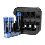 Hixon 4-Pack Lithium Oplaadbare AA Batterijen met Lader, Nieuw, Verzenden