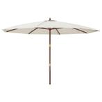 Grote Parasol 400cm zand: tweedekansje voor jouw tuin!, Ophalen of Verzenden, Nieuw, 3 tot 4 meter, Stokparasol