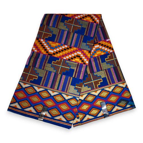 Afrikaanse stof - Exclusief versierd met glittereffecten 100, Hobby en Vrije tijd, Stoffen en Lappen, Nieuw, Ophalen of Verzenden