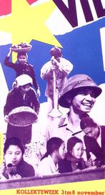 KOLLEKTEWEEK NATIONALE VIETNAM aktie op vintage poster, Verzenden, Nieuw, Overige onderwerpen, Met lijst