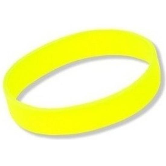 Siliconen armband neon geel - Polsbandjes, Hobby en Vrije tijd, Feestartikelen, Ophalen of Verzenden