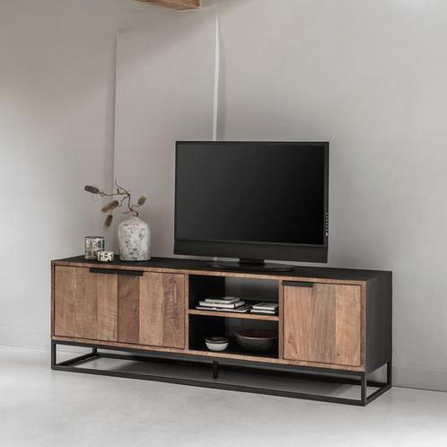 *WOONWINKEL* DTP Home Cosmo Tv-meubel Zwart Teak Medium, Huis en Inrichting, Kasten | Televisiemeubels, Nieuw, Verzenden