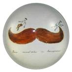 Fako Bijoux® - Click Button - Glas - Snor Bruin, Verzenden, Nieuw