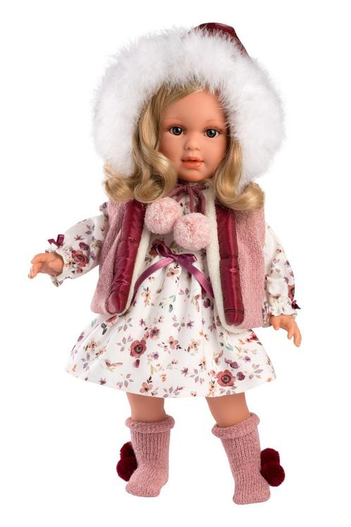 Llorens pop Lucia met witte bontkraag - 40cm, Kinderen en Baby's, Speelgoed | Poppen, Overige typen, Nieuw, Ophalen of Verzenden