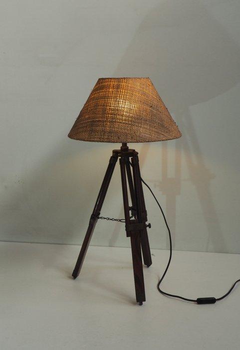Tafellamp - Hout - Vintage houten driepot, Antiek en Kunst, Kunst | Designobjecten