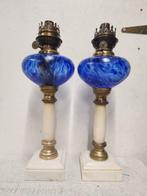 Napoleon 3 Period - Olielamp - Marmer, Kristal, Glas, Brons