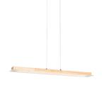 Landelijke hanglamp hout incl. LED met touchdimmer - Platina, Huis en Inrichting, Lampen | Hanglampen, Nieuw, Overige materialen